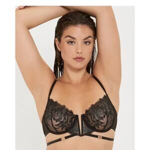 Bluebella Nadia Bra 36DDD Black Lace Underwire Strappy NEW NWT 36 ddd